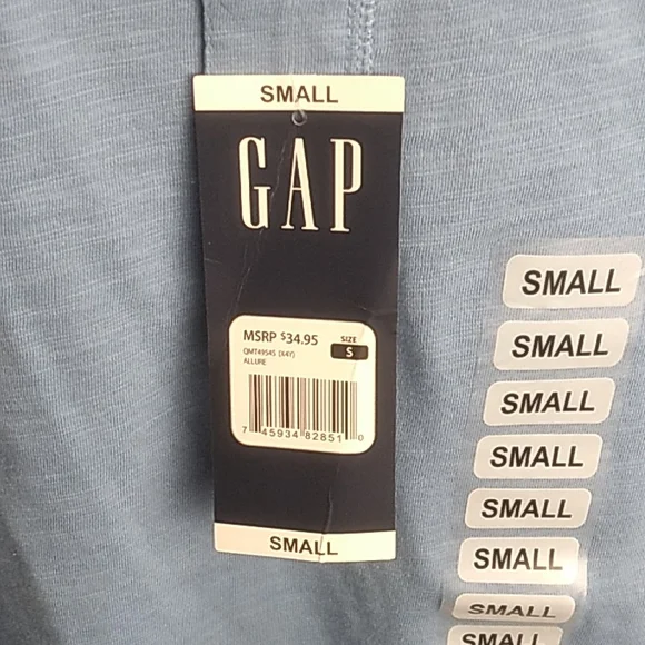 Mens Gap 3 button Henley tshirt in light blue size small - Picture 3 of 6